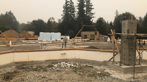 Foundations under construction for residential dwelling, Mission, BC