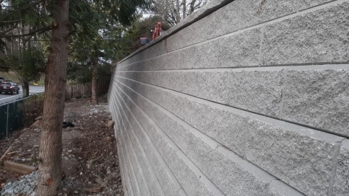 Geogrid-reinforced segmental block wall, Abbotsford, BC