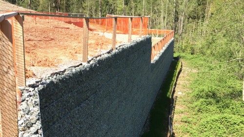 Geogrid-reinforced wall for residential subdivision, Mission, BC