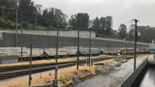 Geosynthetic reinforced wall, Low Level Road, North Vancouver