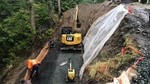 Slope stability remediation works – geogrid reinforced soil slope, Chilliwack, BC