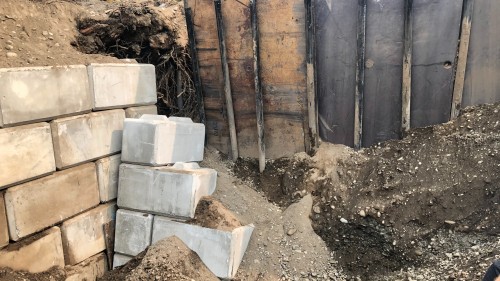 Temporary excavation shoring, Chilliwack, BC